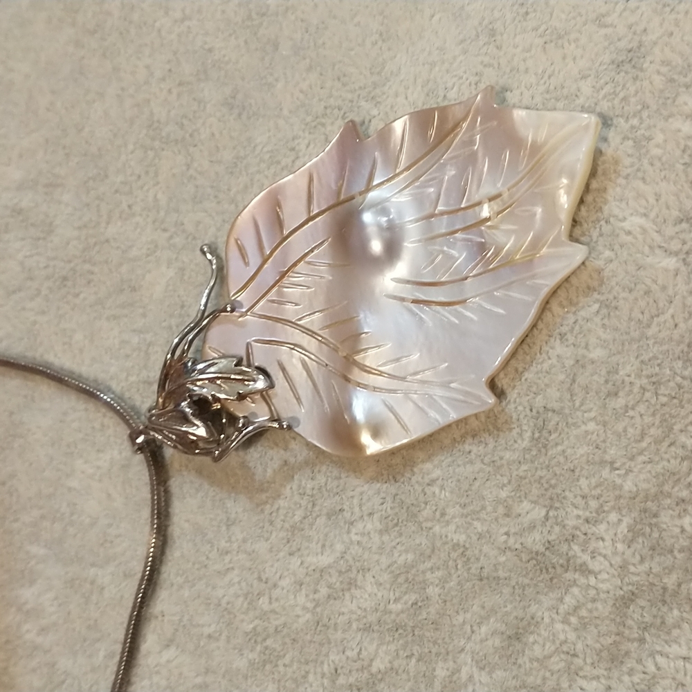 Unique Sterling Silver and Mother of Pearl Necklace